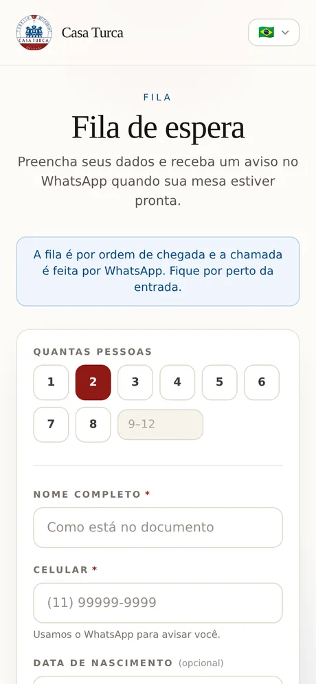 Guest queue ticket