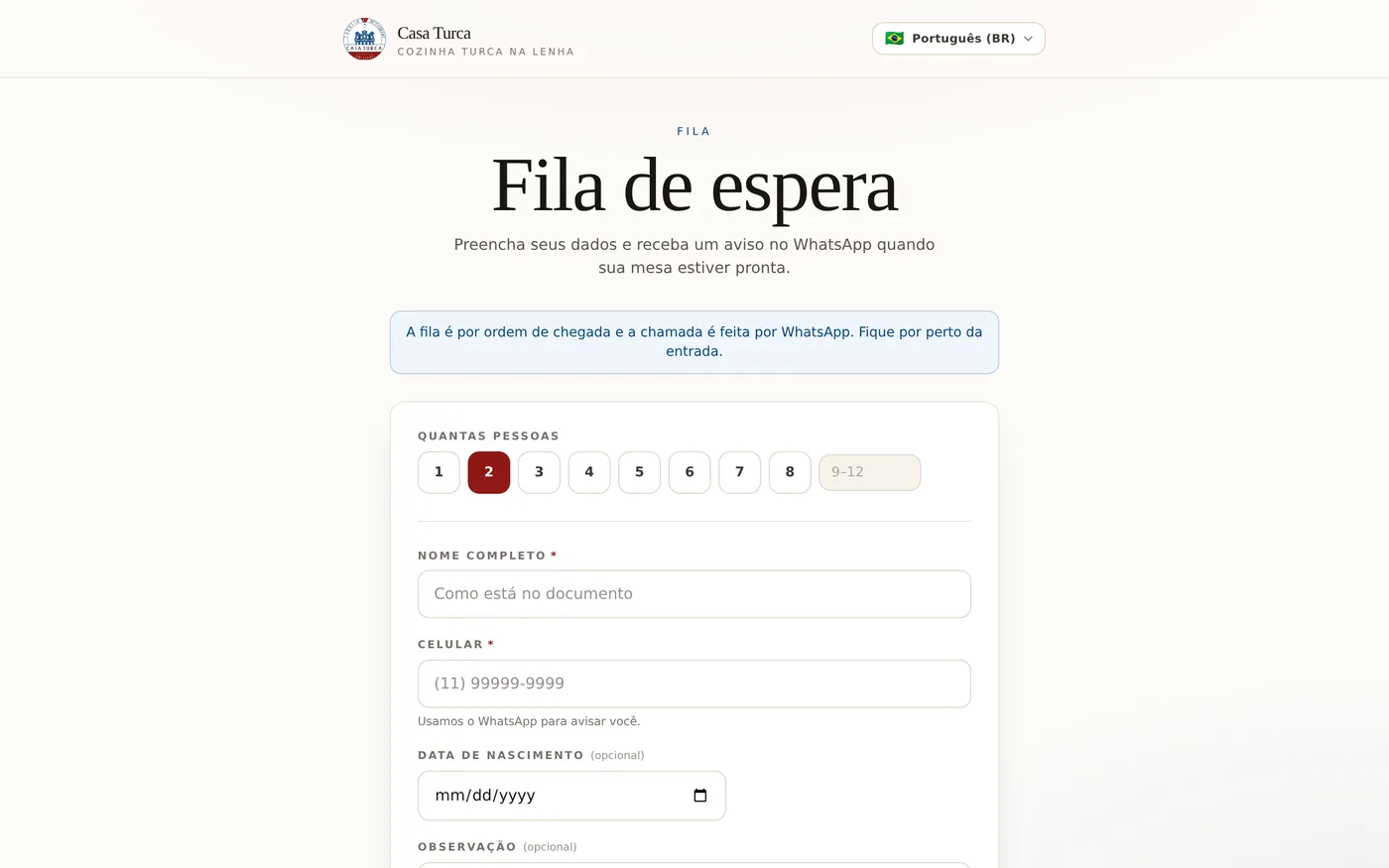 Door check-in screen