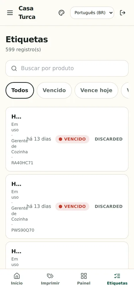 Labels on mobile