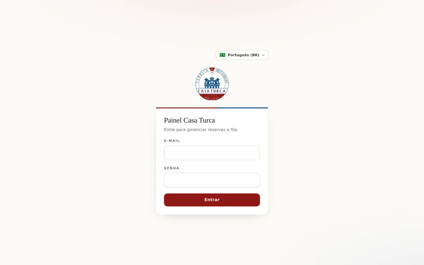 Admin panel sign-in