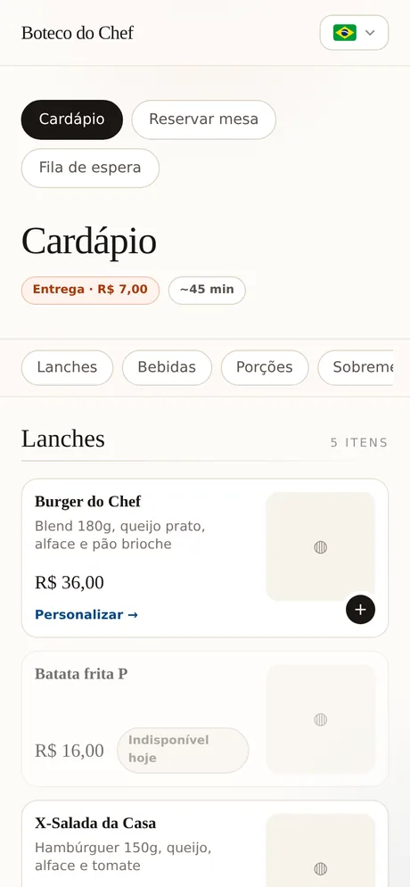 Storefront on mobile