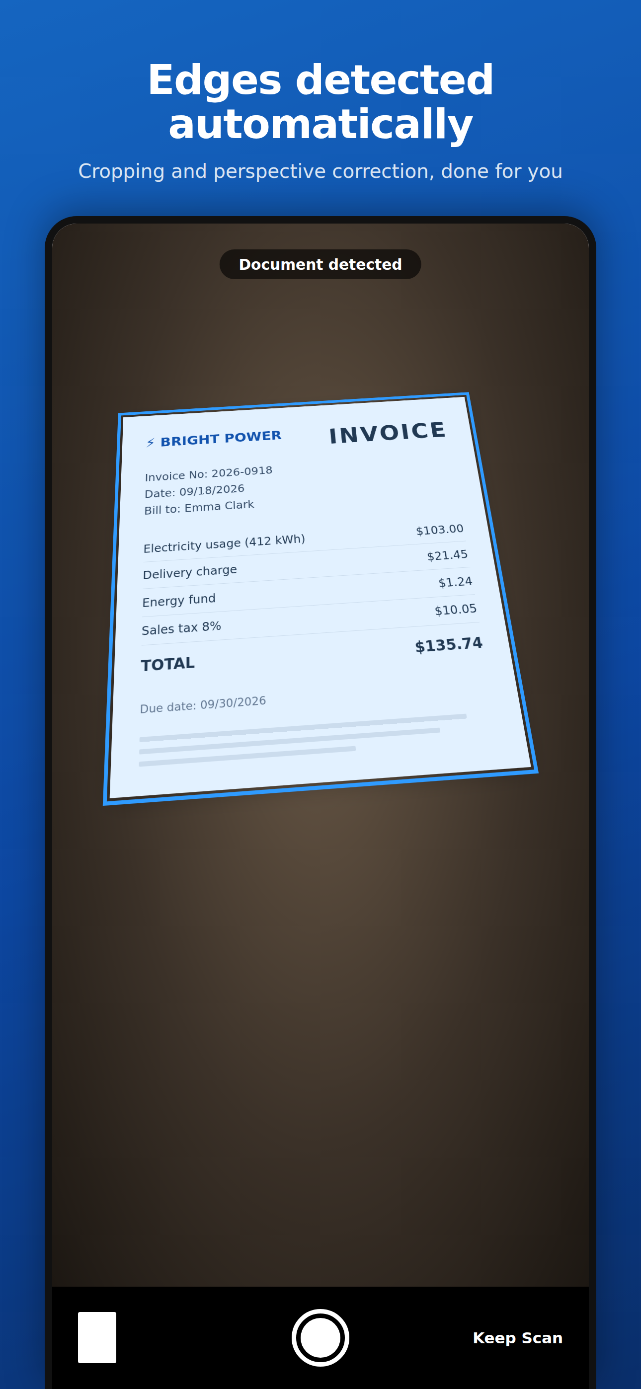 Scanned page with filter options