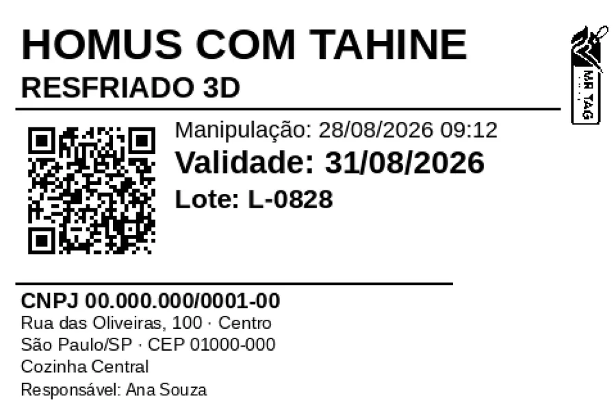 Etiqueta 60×40 mm gerada pelo próprio motor de impressão do MrTag.