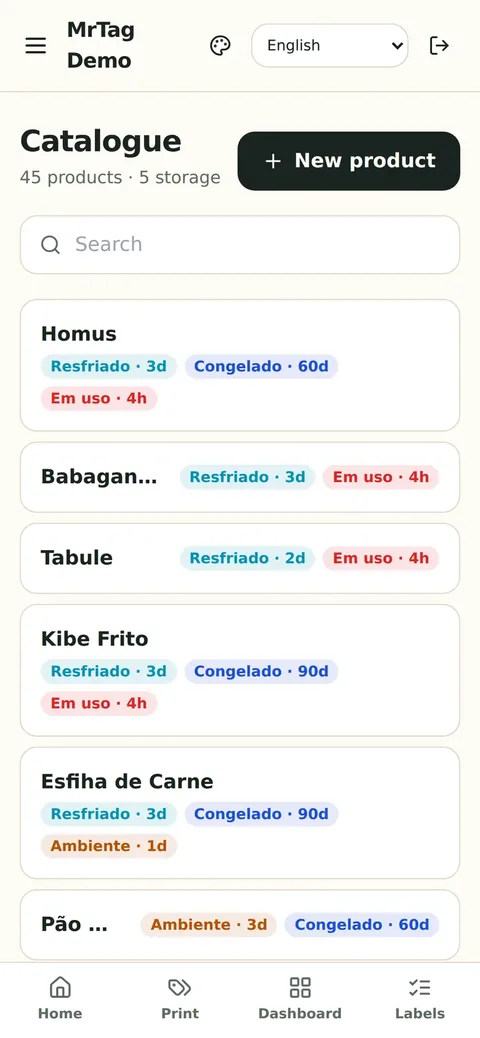 Kitchen catalogue by section and category on a phone
